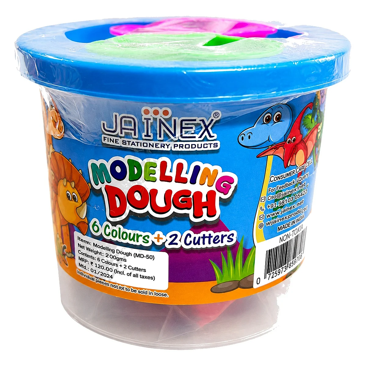 Jainex Modelling Dough 6 Colours + 2 Cutters (MD-50)