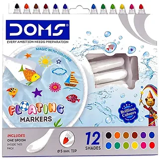 DOMS Floating Markers 12 Shades with Ceramic Spoon