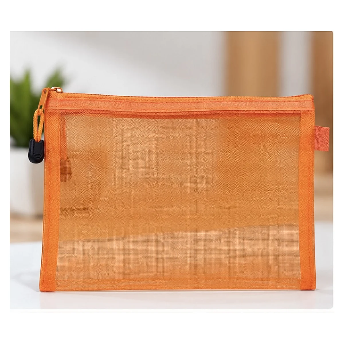 A5 Transparent Mesh Zipper Document Pouch