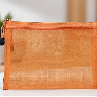 A5 Transparent Mesh Zipper Document Pouch