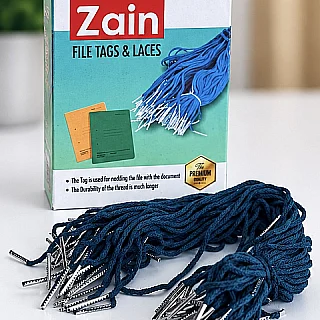 Zain Cotton File Tags / Office Filing Laces with Metal Tips